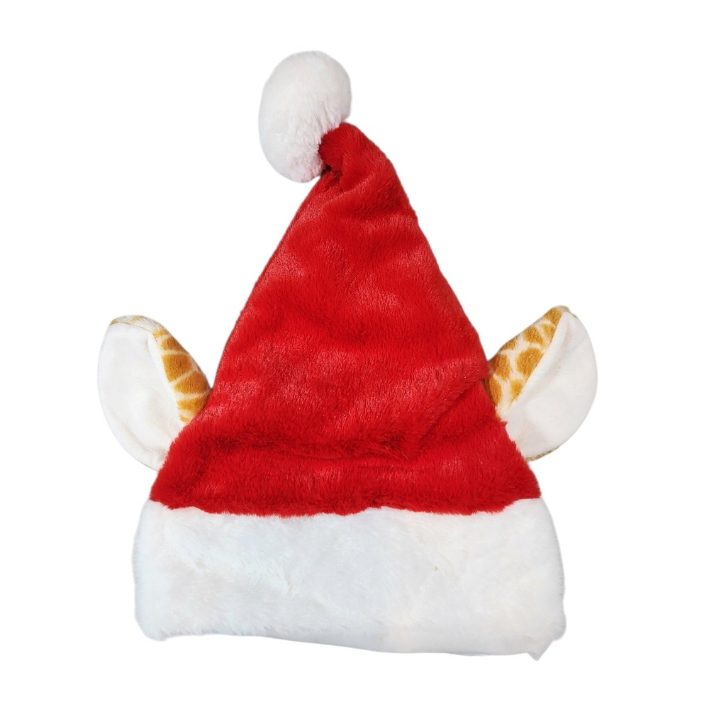 Fiesta Giraffe Santa Hat Unisex Kids Adult Red White Plush Faux Fur Novelty